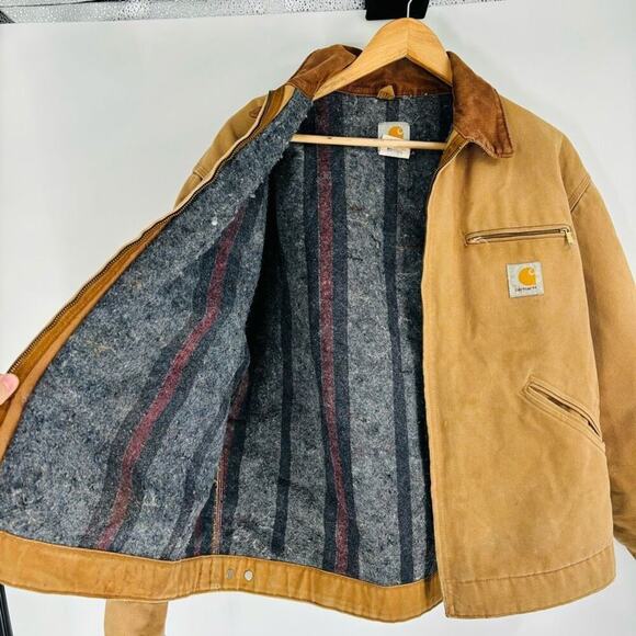 Vintage Carhartt J01 BRN Blanket Lined Detroit Jacket Brown Mens Size 48 - Picture 5 of 10